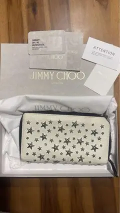 JIMMY CHOO 星型スタッズ 長財布　白✖️ネイビー