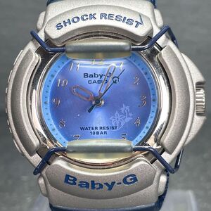 美品 CASIO カシオ Baby-G ベビージー BG-22 腕時計 アナログ クオーツ 3針 ブルー文字盤 ナイロンベルト 新品電池交換済み 動作確認済み