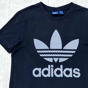 adidas originals トレフォイル ビッグロゴ Tシャツ アディダス　　オリジナルス デカロゴ クルーネック 半袖 ショートスリーブ 玉10177