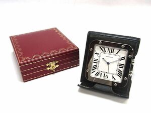 1000円スタート トラベルロック Cartier カルティエ サントス 010524UM 2750 クオーツ QZ 白文字盤 スクエア型 ケース付 WHO J①924