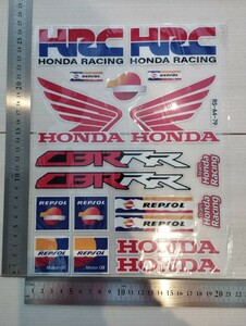 HONDAステッカー　約１９枚セット（ 1シート分 ） バイクステッカー　ヘルメット　HRC　ホンダステッカー　レーシング　防水　反射　