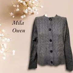 mila owen　ミラオーウェン　カーディガン　ニット　ノーカラー