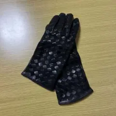 ALPOレザー手袋グローブ　黒色　本革　カシミア