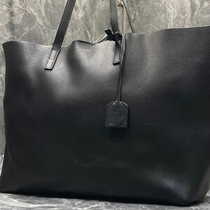 1円【高級品】SAINT LAURENT サンローラン ショッピング トートバッグ ビジネス ショルダー 肩掛け YSLロゴ メンズ A4収納 レザー ブラック