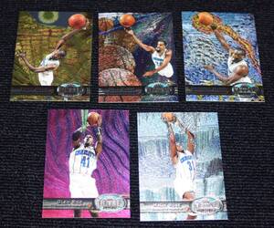 1997 Skybox Metal Universe Charlotte Hornets 5カード セット NBA カード Dell Curry Glen Rice