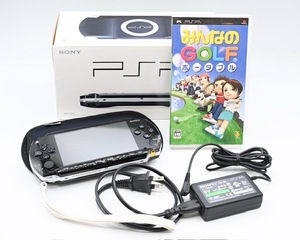 【中古品】プレイステーションポータブル PSP-1000 本体 バッテリー アダプター 箱 付属 ソフト１本付 PSP Playstation Portable◆2822