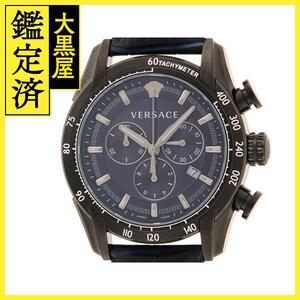 VERSACE　V-RAY　VEDB00417　腕時計　ブルー文字盤　クオーツ　SS/革ベルト　メンズ　2148103700460　【205】