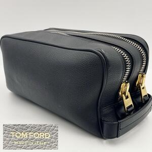 【最高級/希少モデル/極美品】TOM FORD トムフォード BIGZIP ビッグジップ ダブルファスナー セカンドバッグ クラッチバッグ 黒 メンズ 