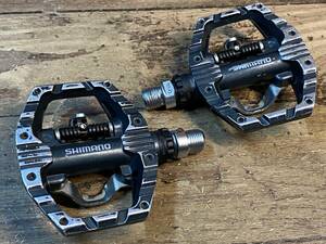 HS550 シマノ SHIMANO PD-EH500 ビンディングペダル SPD 片面フラット ※強いガリ傷, 回転ゴリ付