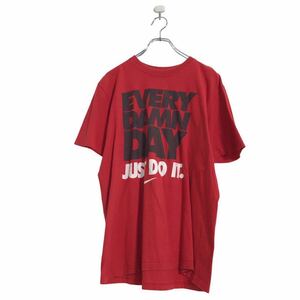 NIKE 半袖 プリント TシャツL レッド ナイキ ビッグプリント スポーツ 古着卸 アメリカ仕入 a507-6005