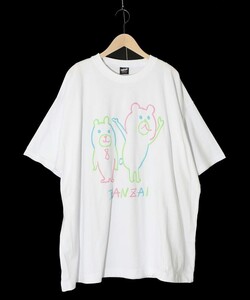 ScoLar スカラー パリティ ゆったり カラフルなクマのBANZAI×漫才プリント Tシャツ 新品 未使用 ユニセックス 男女兼用