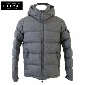 美品/国内正規 MONCLER モンクレール MONTGENEVRE モンジュネーブル ウール フード付ダウン ジャケット 2 グレー メンズ