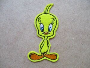 90s WARNER BROSトゥイーティーTweety Birdワッペン/ワーナーpatchesブラザース刺繍ビンテージLooney Tunesルーニー テューンズTV S80