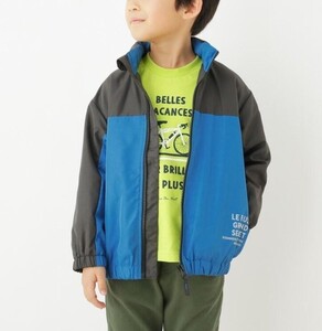 新品 HusHusH(Kids) バイカラー撥水ブルゾン ブルー 16(160cm) 定価3298円