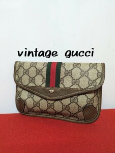 美品 極上！Gucci シェリーライン クラッチバッグ ミニ財布 オールドグッチ