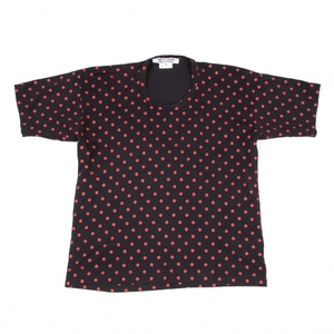 コムコム コムデギャルソンCOMME des GARCONS ドットプリントTシャツ 黒M 【レディース】