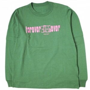 sacai サカイ 22AW Forever ever ever L/S T-Shirt ロゴプリント ロングスリーブTシャツ 22-0454S 3 GREEN 長袖 レイヤード g15825