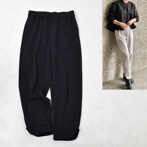 新作 24SS セオリー Theory リラックス ジョガーパンツ ウエストゴム S/9号 黒 TECH TERRY NOTCH JOGGER