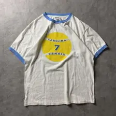 【USA製】90-00s ノースカロライナ大学 リンガーTシャツ 両面プリント