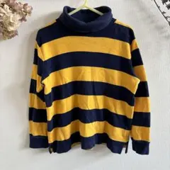 POLO RALPH LAUREN✨ボーダーハイネックニット✨黄紺【110】