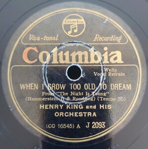 【蓄音機用SP盤レコード/薄ヒビ有】WHEN I GROW TOO OLD TO DREAM/THE NIGHT IS YOUNG/HENRY KING and HIS ORCHESTRA-ヘンリー・キング