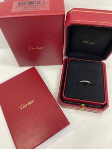 Cartier カルティエ プラチナリング PT950 9号 2.4g 指輪 プラチナ 証明書付き (SMU6838SM)