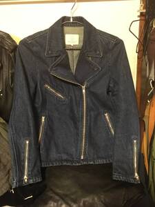 2204UNITED ARROWSユナイテッドアローズBEAUTY&YOUTHビューティーアンドユース濃紺デニムDENIMダブルWライダース ジャケットM B&Y