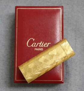 1円～【ガスライター】カルティエ Cartier ゴールド ガスライター ケース付き