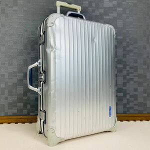 【廃盤】青ロゴ RIMOWA リモワ Silver Integral シルバーインテグラル 63L 2輪 鍵付き チェックインM シルバー アルミ キャリーケース