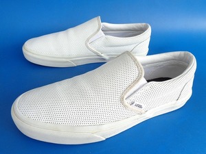 14162■VANS SLIP ON LEATHER バンズ スリッポン レザー 白 ホワイト パンチング 28 cm 507452