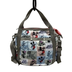 レスポートサック LESPORTSAC ハンドバッグ - ライトブルー×グレーベージュ×マルチ ミニバッグ/Disneyコラボ バッグ