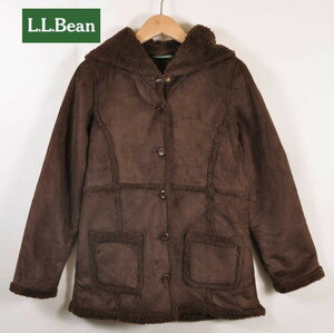 L.L.Bean エル・エル・ビーン フード付き 内側パイルフリース フェイクムートンコート レディースS相当(23241