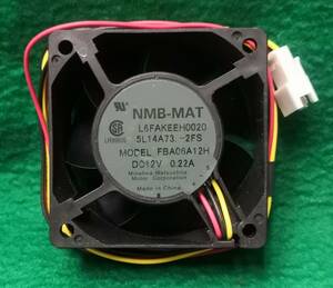 新品１２ＶファンNMB-MAT直流12V0.22Aサイズ60mm角厚さ25mmFBA06A12H送料全国一律ゆうメール１８０円