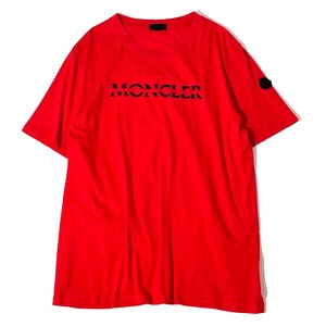 2022年 MONCLER SS T-SHIRT sizeXL H20918C00008 829H8 モンクレール Red Logo Print Cotton Tシャツ