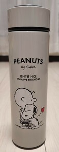 PEANUT SNOOPY スヌーピー チャーリー・ブラウン ルーシー ステンレスボトル 水筒 直飲みタイプ 480ml 薄い灰色