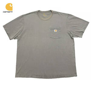 【980円スタート】 カーハート コットン クルーネック ポケット付き Tシャツ ポケT ワーク CARHARTT メンズXL USA 古着 BA1381