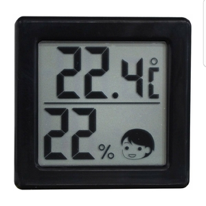 【送料無料】ドリテック　小さい　デジタル温湿度計　ブラック　黒　☆　湿度計　温度計　コンパクト　軽量　ポータブル　アウトドア　携帯