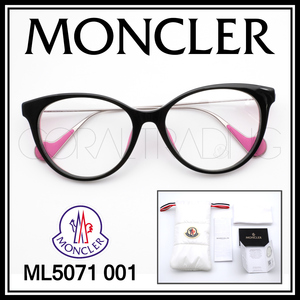 24127★新品本物！MONCLER ML5071 001 ブラック/ピンク モンクレール セルメタルコンビネーションフレーム メガネ 眼鏡 レディース