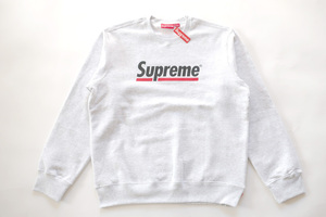 (XL)Supreme Underline CrewneckシュプリームアンダーラインクルーネックスウェットGreyグレー