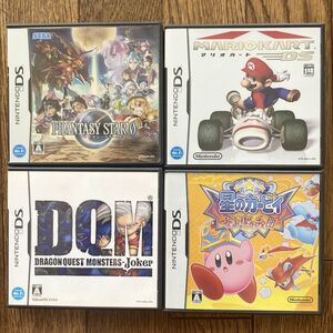 Ж中古 NINTENDO DSソフト4点 MARIOKARTマリオカート/星のカービイ/DRAGONQUEST MONSTERS-Joker/PHANTASY STAR ZERO ケース入&取扱説明書付