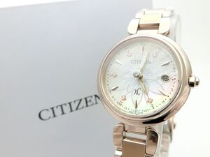 1000円スタート 腕時計 CITIZEN シチズン XC H060-A1CTL0B(ES9467-71Y) エコドライブ サクラピンク シェル文字盤 チタン 箱付 WHO L210