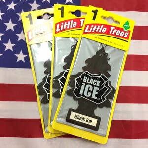 1.【Black Ice (ブラックアイス)】Little Trees 3個set / エアフレ 芳香剤 エアフレッシュナー 吊り下げ リトルツリー アメリカン雑貨