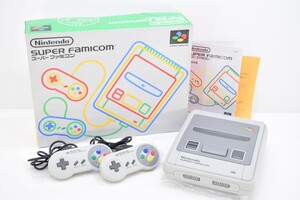 動作品 美品 任天堂 SFC スーパーファミコン 本体 SHVC-001 コントローラ 元箱 取説付 レトロ ゲーム Nintendo ニンテンドー RO-514K-B/507