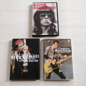 KEITH RICHARDS DVD 3セット 4枚 THE HUMAN RIFF・LIVE IN BOSTON・LIVE＆WICKED 1992 美品 グッズ ローリングストーンズ