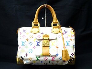 ルイヴィトン/LOUIS VUITTON モノグラム マルチカラー スピーディ30 ハンドバッグ ブロン 白 M92643 ホワイト SP1004