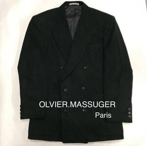 ★新品★未使用【大処分セール】OLVIER.MASSUGER 6ッ釦2ッ掛け　ソフトダブルジャケット　サイズMテールグリーン系カラー　フランネル生地