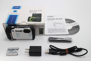 4644- オリンパス OLYMPUS STYLUS TG-870 Tough ホワイト 防水 美品