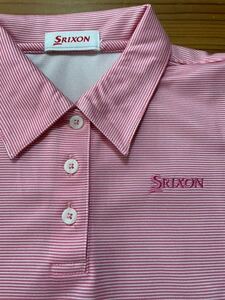 送料込み！SRIXON 半袖ポロシャツ ボーダー ピンク スリクソン GOLF ゴルフウェア 半袖シャツ スポーツウェア