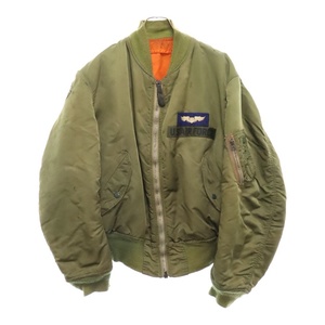 ALPHA INDUSTRIES アルファ インダストリーズ 80-90S VINTAGE MA-1 MIL-J-82790E USAF USA製 フロントパッチ フライトジャケット カーキ