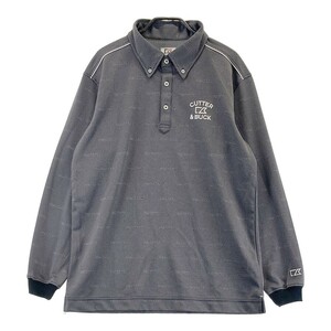 CUTTER&BUCK カッターアンドバック 長袖ポロシャツ ボタンダウン 総柄 グレー系 M [240101264693] ゴルフウェア メンズ